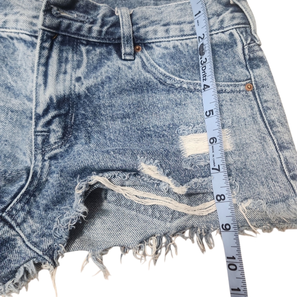 PacSun Blue Jean Shorts Distressed Casual. 25 - Picture 4 of 8